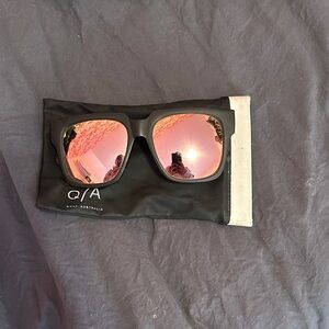 Quay Australia Black Sunglasses with Rose Lenses